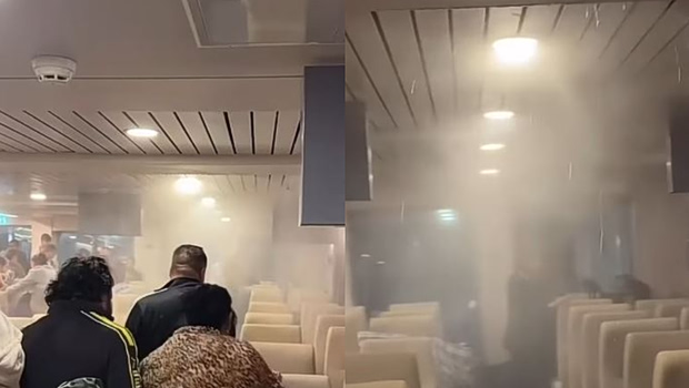 Νέες εικόνες μετά την ενεργοποίηση του συστήματος πυρόσβεσης στο «Νήσος Σάμος» - Γεμάτο σκουπίδια και νερά