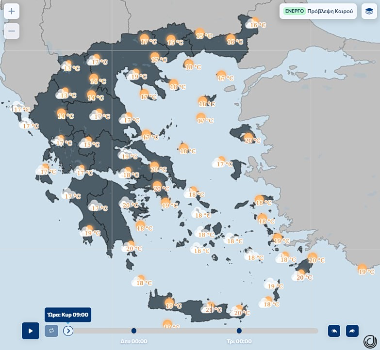 Καιρός: Ανεβαίνει η θερμοκρασία την Κυριακή - Σε ποιες περιοχές αναμένονται βροχές