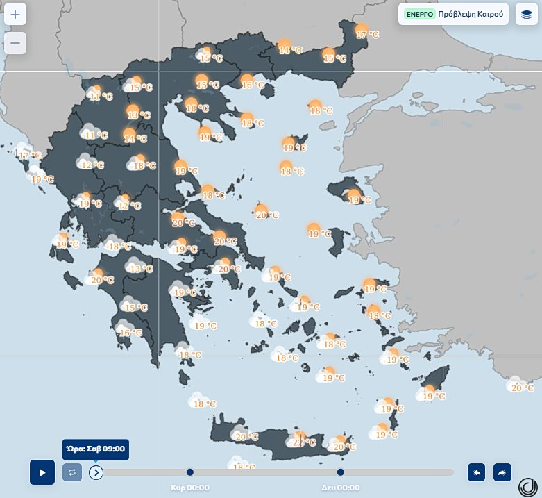 Καιρός: Ανεβαίνει η θερμοκρασία το Σάββατο - Αφρικανική σκόνη, βροχές και κατά τόπους χαλαζόπτωση