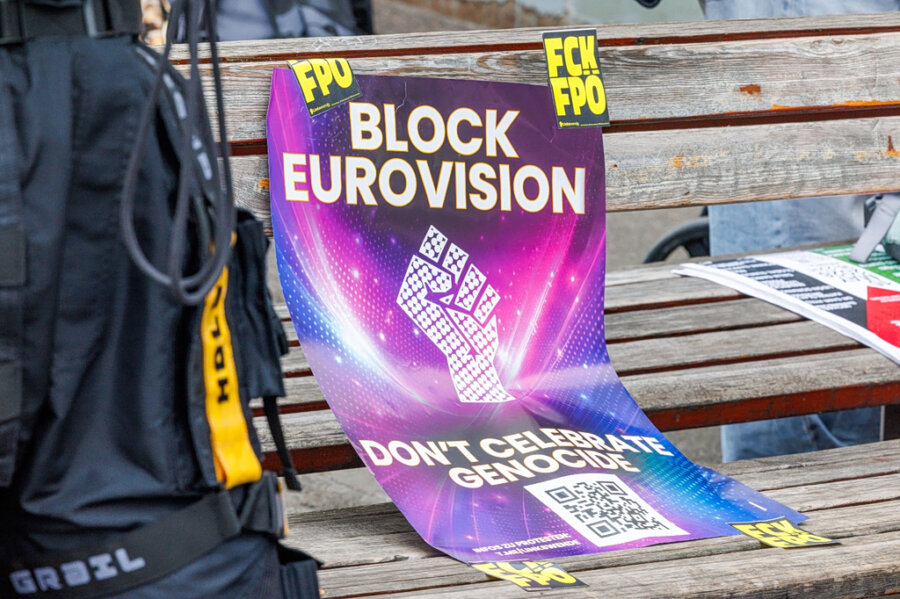 Πανό διαμαρτυρίας Eurovision
