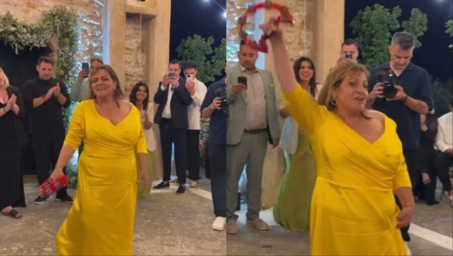 Βίκυ Σταυροπούλου: Ο ξέφρενος χορός της στον γάμο της Δανάης Μπάρκα και του Φάνη Μπότση