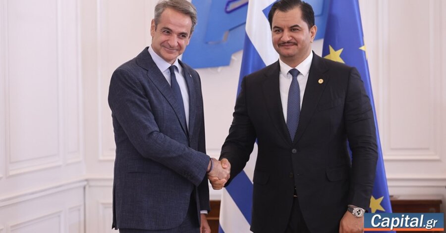 Συνάντηση Κυριάκου Μητσοτάκη με τον Σαντάμ Χάφταρ