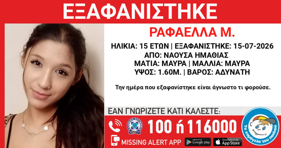 Συναγερμός για την εξαφάνιση δύο ανηλίκων από τη Νάουσα και τη Μακρινίτσα