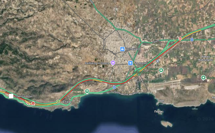 Καραμπόλα έξι οχημάτων στα Μέγαρα στην Αθηνών - Κορίνθου: Μποτιλιάρισμα χιλιομέτρων προς Αθήνα