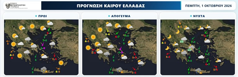 Καιρός: Παραμένει το Red Code για έντονα φαινόμενα - Θυελλώδεις άνεμοι έως 9 μποφόρ, ισχυρές καταιγίδες