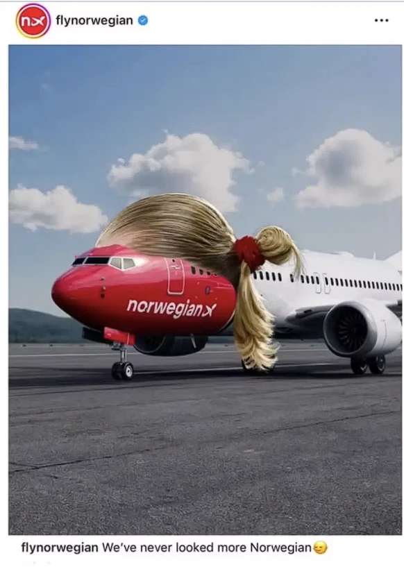 Η δημοσίευση της Norwegian Air / Screenshot