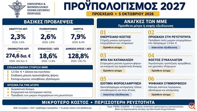 Το ΕΒΕΠ αξιολογεί το προσχέδιο του Προϋπολογισμού